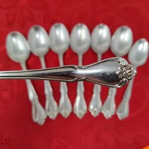 8X Tbsp Oneida ARBOR True ROSE Stainless 1881 Rogers 7 Table Spoons 1 Teaspoon